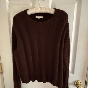PacSun Dark Brown Plush Crewneck Sweater